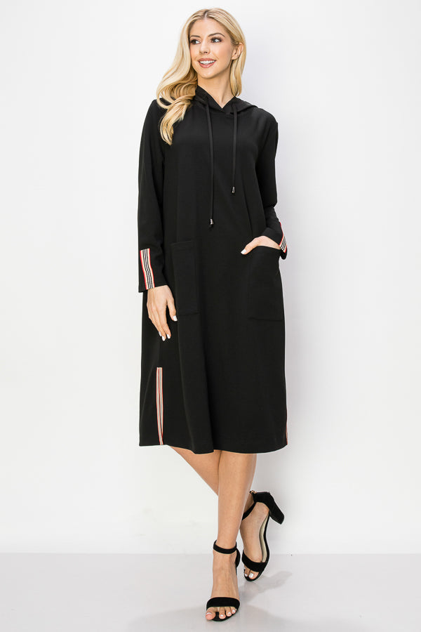 Kylia Crepe Knit Dress with Hoodie from Joh Apparel