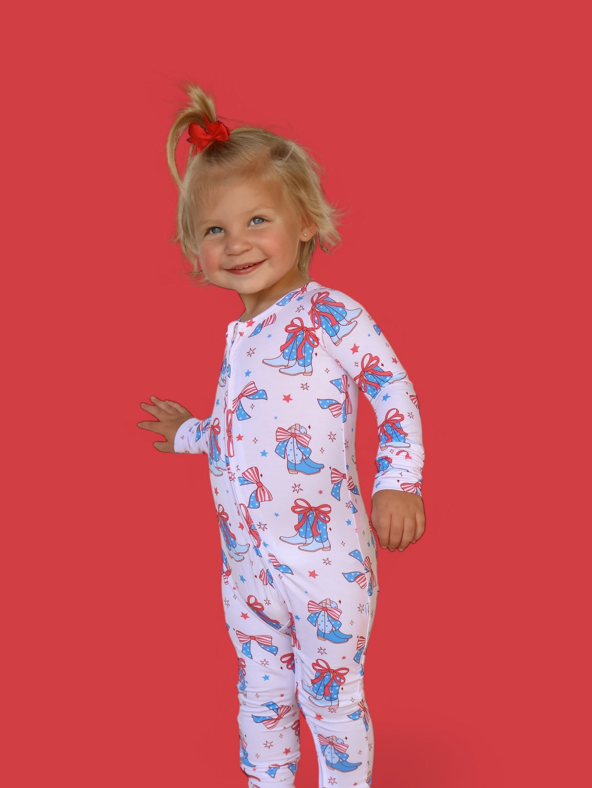 USA BOOTS N' BOWS DREAM ROMPER from DREAM BIG LITTLE CO