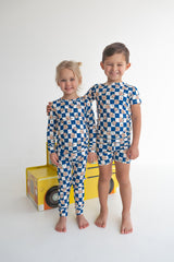 Dream Big Little Co x CoComelon JJ STARRY NIGHT CHECKERS DREAM SHORT SET from DREAM BIG LITTLE CO