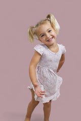 EXCLUSIVE DUCKS AND DAISIES DREAM CAP SLEEVE RUFFLE DRESS from DREAM BIG LITTLE CO