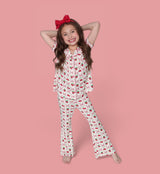 CHERRY BOW BERRY DREAM GIRL'S FLARE SET from DREAM BIG LITTLE CO