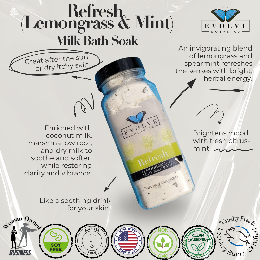 Milk Bath - Refresh (Lemongrass & Mint) from Evolve Botanica