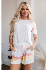 Paislee Rainbow Striped T Shirt and Shorts Set from Threaded Pear