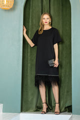 Jan Feathered Dress from Joh Apparel