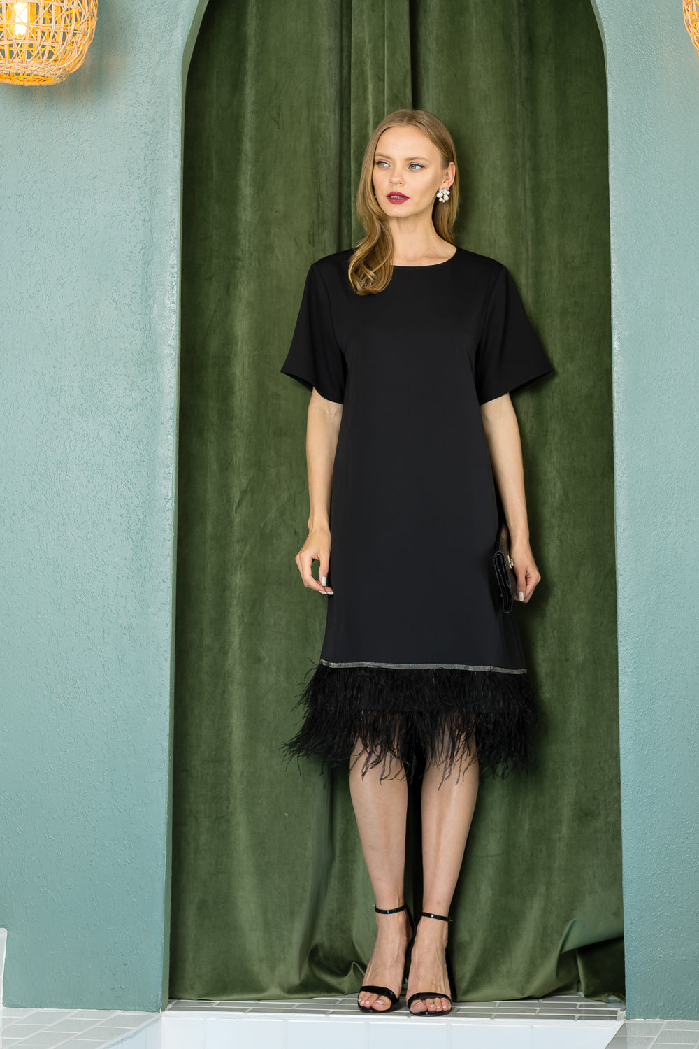 Jan Feathered Dress from Joh Apparel