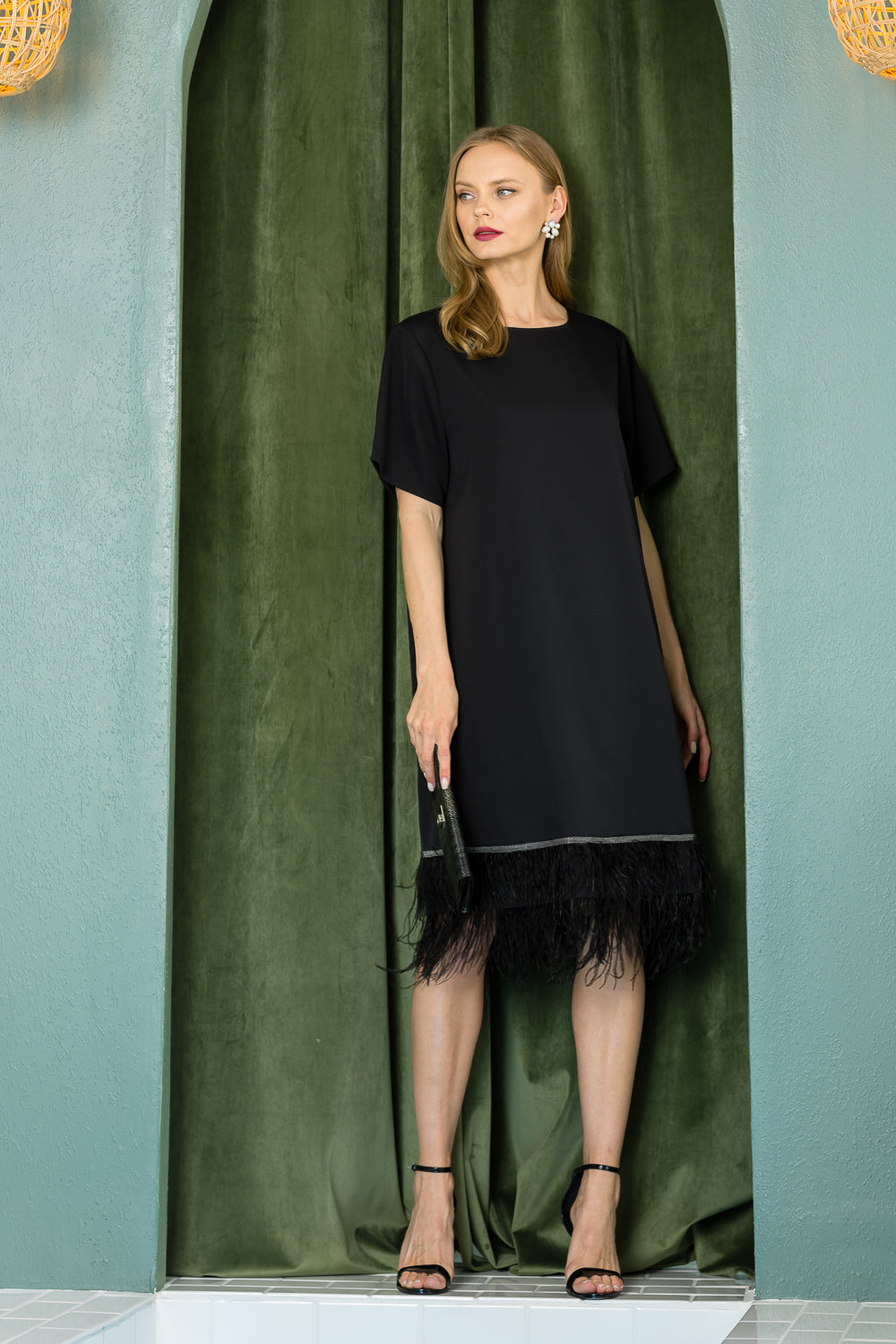 Jan Feathered Dress from Joh Apparel