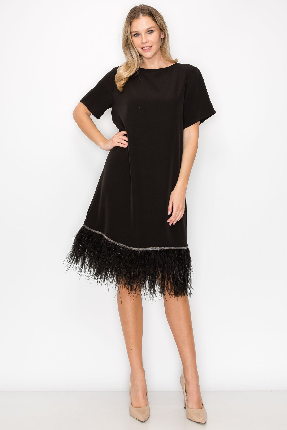 Jan Feathered Dress from Joh Apparel