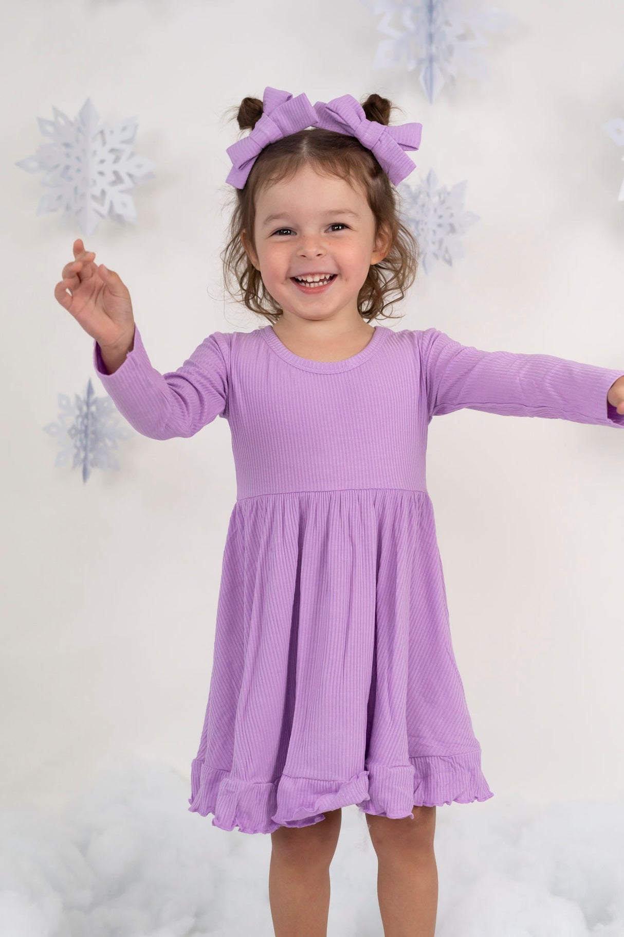 AMETHYST RIB DREAM RUFFLE DRESS from DREAM BIG LITTLE CO