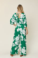 Double Take Full Size Printed Tie Back Wide Leg Jumpsuit from Enfance-Heureuse