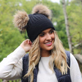 Double Fur Pom, Angora Knit Beanie from Pretty Simple