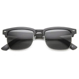 Indie Dapper Square Half Frame Horned Rim Sunglasses 9809 from zeroUV