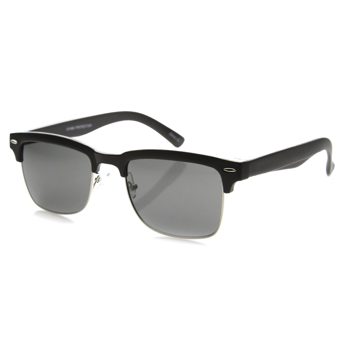 Indie Dapper Square Half Frame Horned Rim Sunglasses 9809 from zeroUV