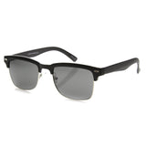 Indie Dapper Square Half Frame Horned Rim Sunglasses 9809 from zeroUV