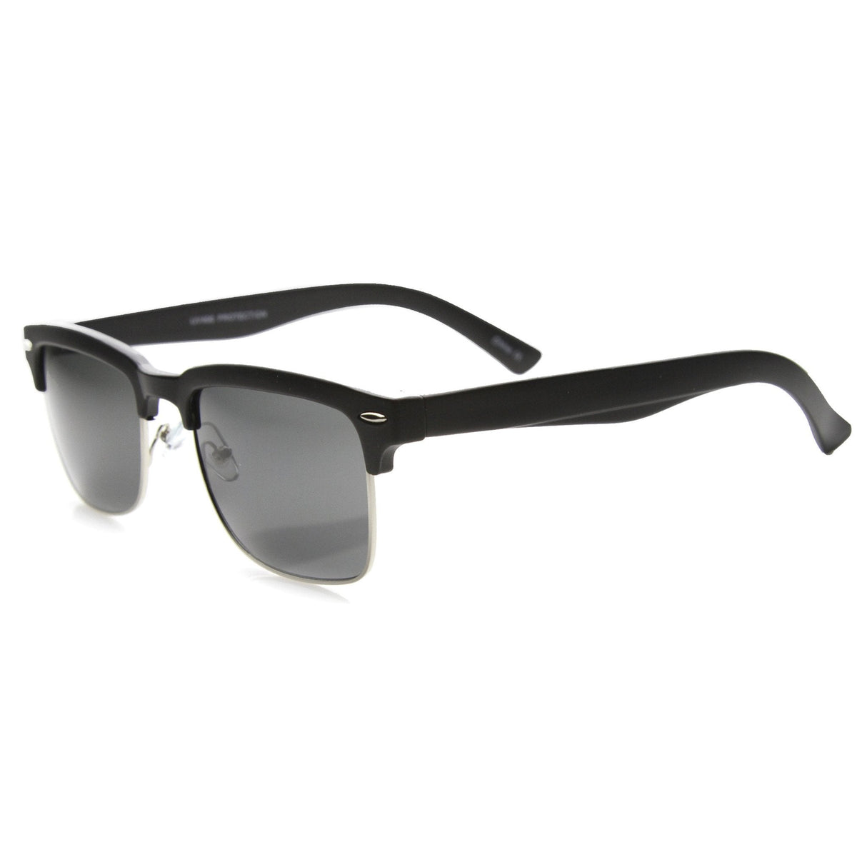 Indie Dapper Square Half Frame Horned Rim Sunglasses 9809 from zeroUV