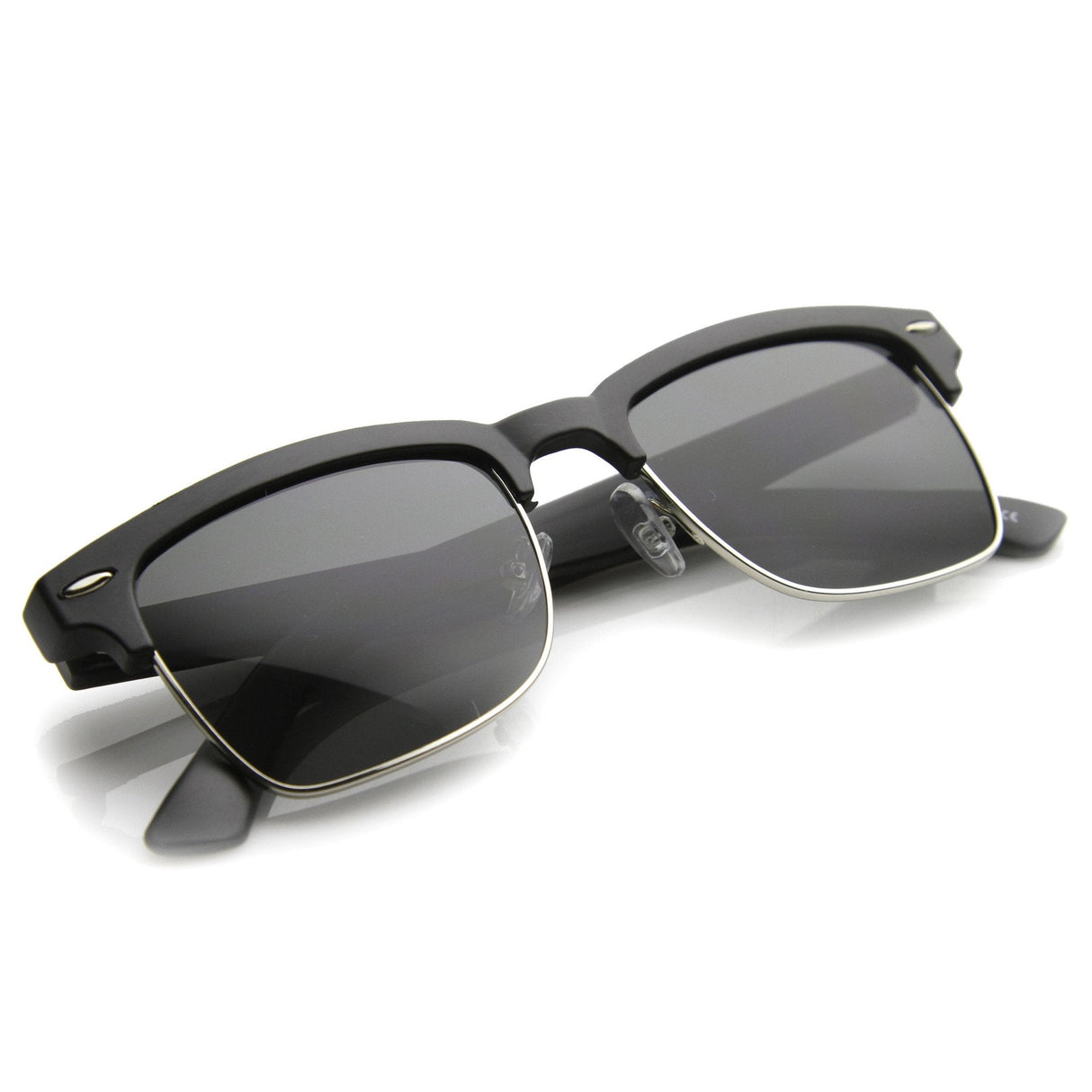 Indie Dapper Square Half Frame Horned Rim Sunglasses 9809 from zeroUV