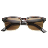 Indie Dapper Square Half Frame Horned Rim Sunglasses 9809 from zeroUV