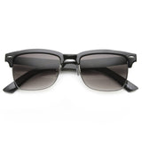 Indie Dapper Square Half Frame Horned Rim Sunglasses 9809 from zeroUV