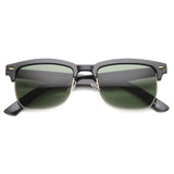 Indie Dapper Square Half Frame Horned Rim Sunglasses 9809 from zeroUV