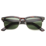 Indie Dapper Square Half Frame Horned Rim Sunglasses 9809 from zeroUV