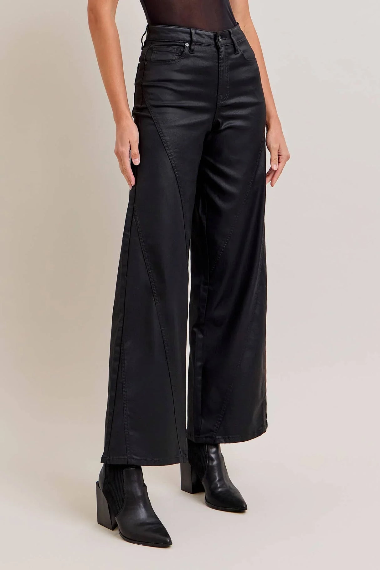 HIDDEN | NORI COATED WIDE LEG JEANS From Tallulah Lou