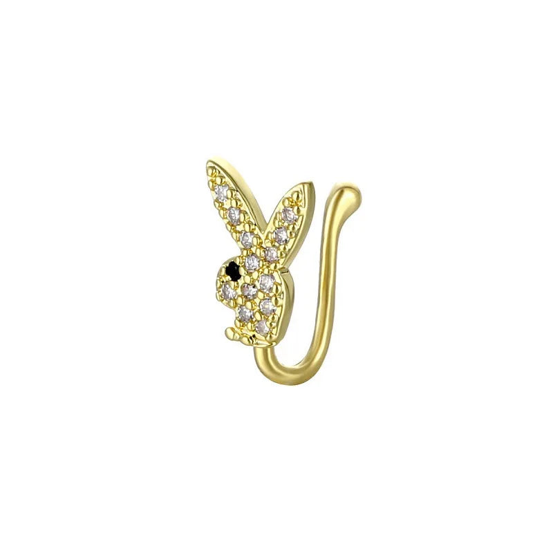 Gold Bunny Clip-on Nose ring from Popagloss
