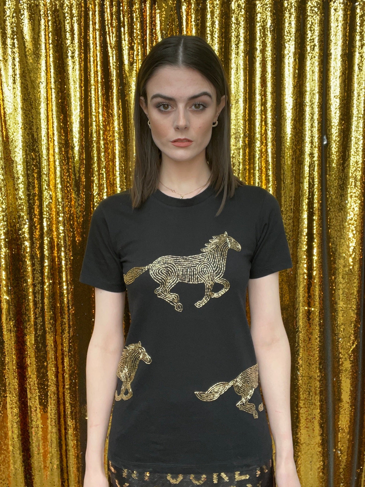 Any Old Iron Black Horsey Horsey T-Shirt from Any Old Iron