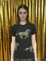 Any Old Iron Black Horsey Horsey T-Shirt from Any Old Iron