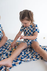Dream Big Little Co x CoComelon JJ STARRY NIGHT CHECKERS DREAM SHORT SET from DREAM BIG LITTLE CO
