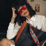 Women's Retro Flat Angle Colored Lens Black Frame Sunglasses C511 from zeroUV