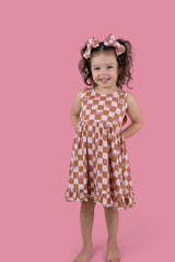 EXCLUSIVE SUNSET BEACH CHECKERS TANK DREAM RUFFLE DRESS from DREAM BIG LITTLE CO