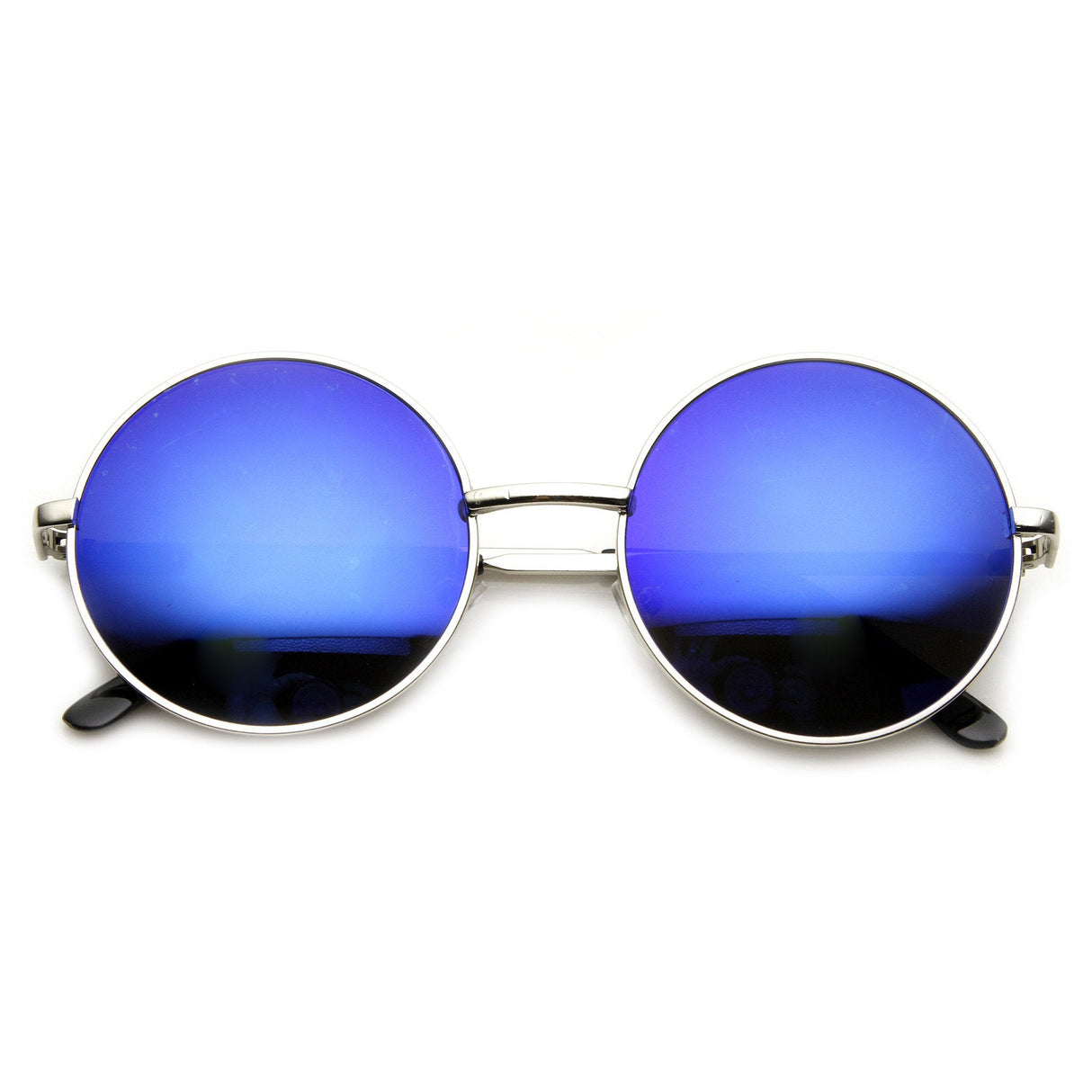 Retro Flash Color Mirror Lens Round Metal Sunglasses 9203 from zeroUV