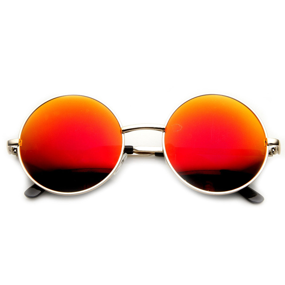 Retro Flash Color Mirror Lens Round Metal Sunglasses 9203 from zeroUV