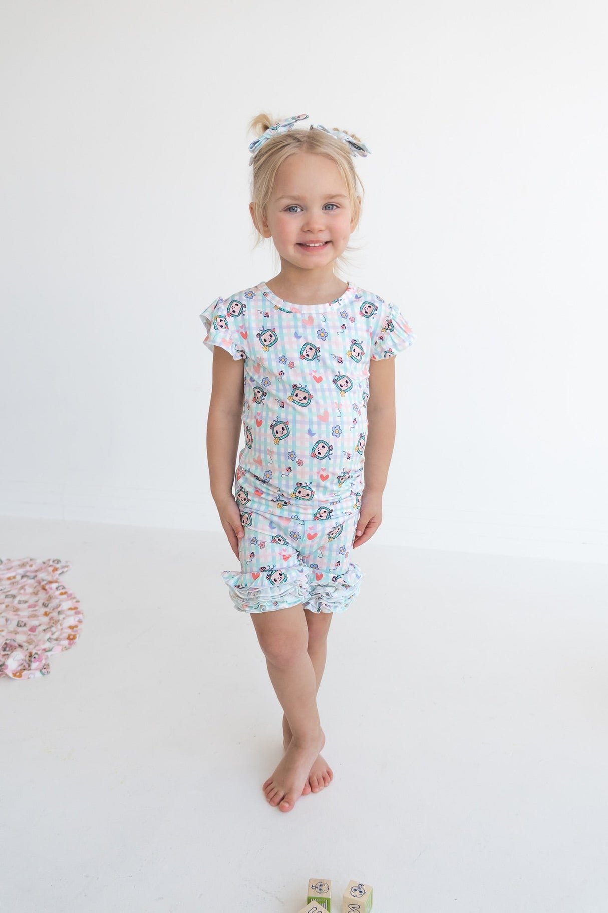 Dream Big Little Co x CoComelon SPRINGTIME MELON DREAM RUFFLE SHORTS from DREAM BIG LITTLE CO