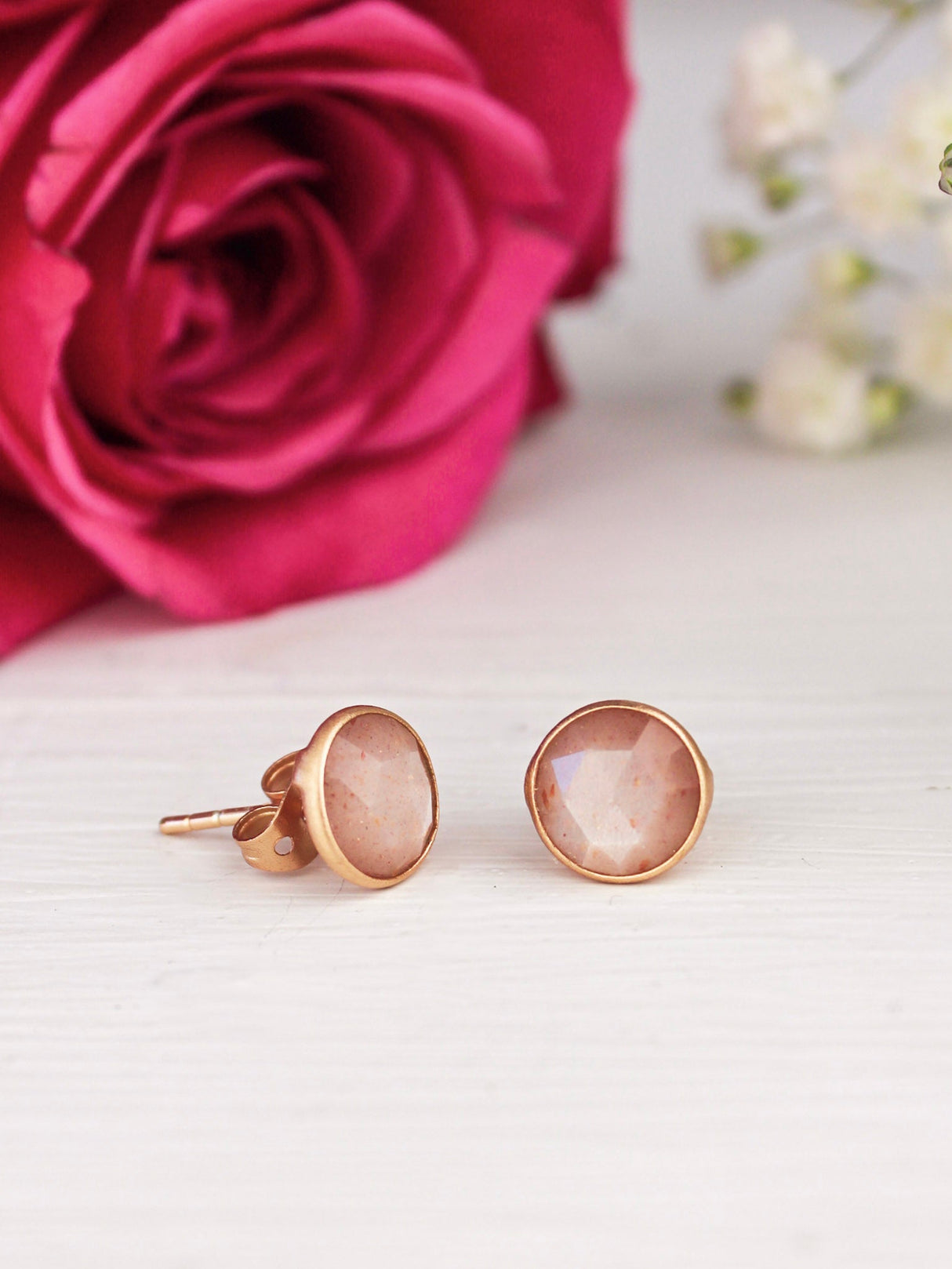 Pebble Stud Earrings - Rose Gold from Ash & Rose