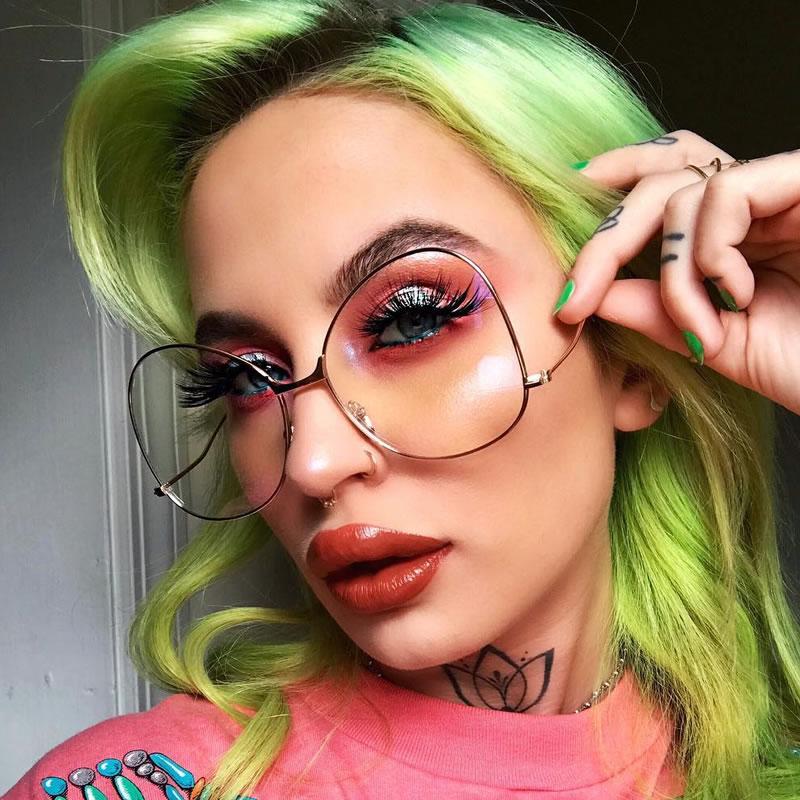 Women's Vintage Oversize Butterfly Clear Lens Glasses C418 from zeroUV