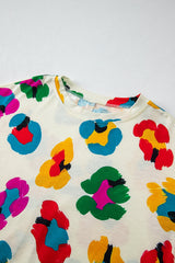 Apricot Leopard Drop Shoulder Oversize Tee from MsDressly