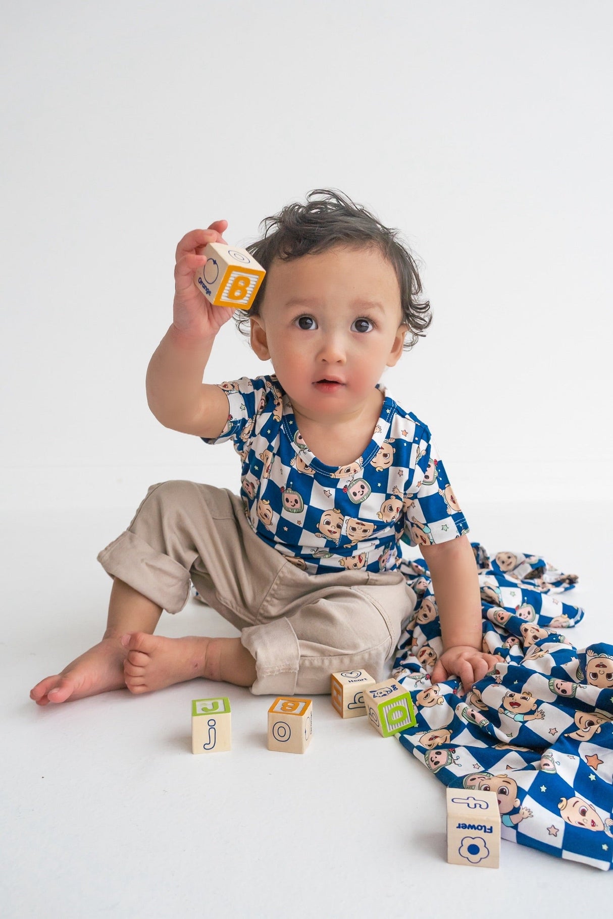 Dream Big Little Co x CoComelon JJ STARRY NIGHT CHECKERS DREAM POCKET TEE from DREAM BIG LITTLE CO
