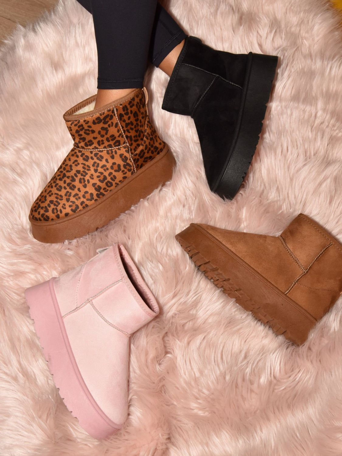 WILD DIVA Thermal Furry Leopard Platform Booties from My Pampered Life Seattle