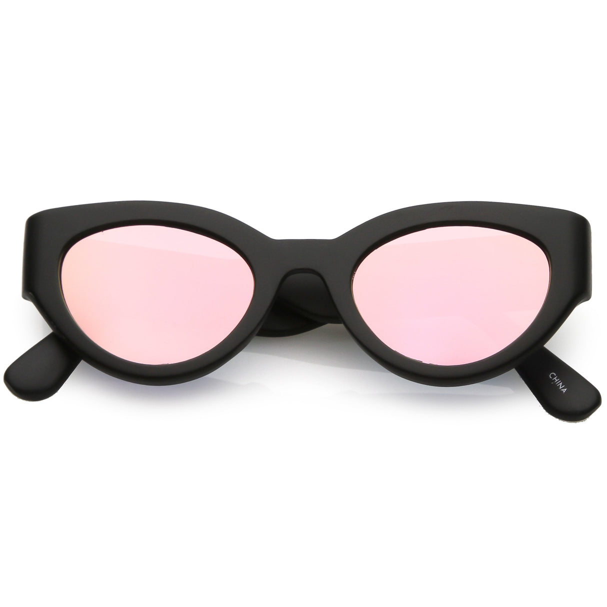 Bold Retro Fashion Oval Mirrored Flat Lens Sunglasses C544 from zeroUV