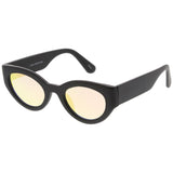 Bold Retro Fashion Oval Mirrored Flat Lens Sunglasses C544 from zeroUV