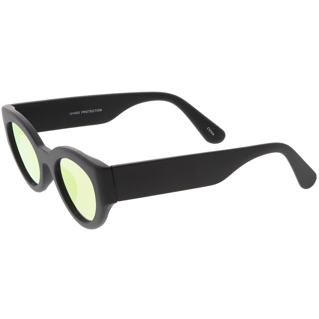 Bold Retro Fashion Oval Mirrored Flat Lens Sunglasses C544 from zeroUV