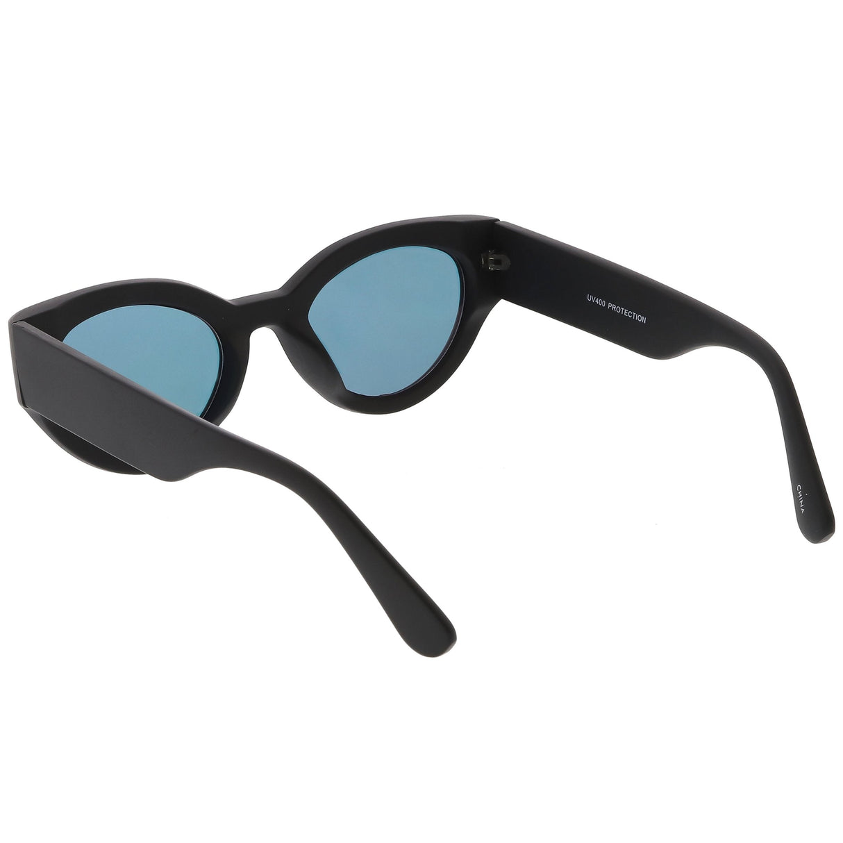 Bold Retro Fashion Oval Mirrored Flat Lens Sunglasses C544 from zeroUV