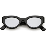 Bold Retro Fashion Oval Mirrored Flat Lens Sunglasses C544 from zeroUV
