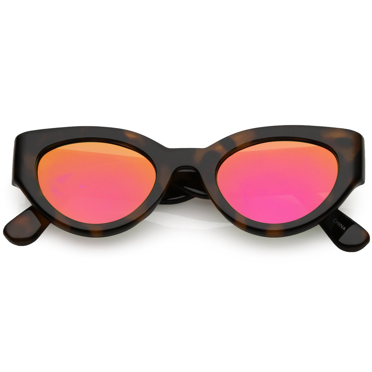 Bold Retro Fashion Oval Mirrored Flat Lens Sunglasses C544 from zeroUV