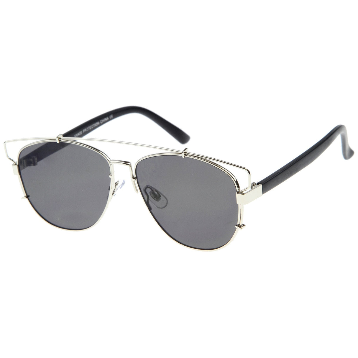 Modern Fashion Panto Flat Front Metal Aviator Sunglasses A121 from zeroUV