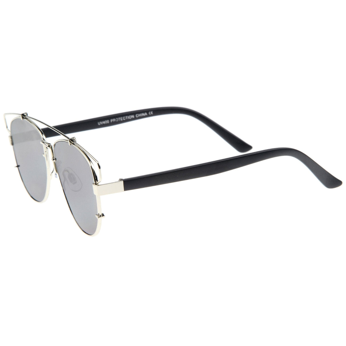 Modern Fashion Panto Flat Front Metal Aviator Sunglasses A121 from zeroUV
