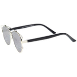 Modern Fashion Panto Flat Front Metal Aviator Sunglasses A121 from zeroUV