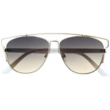 Modern Fashion Panto Flat Front Metal Aviator Sunglasses A121 from zeroUV