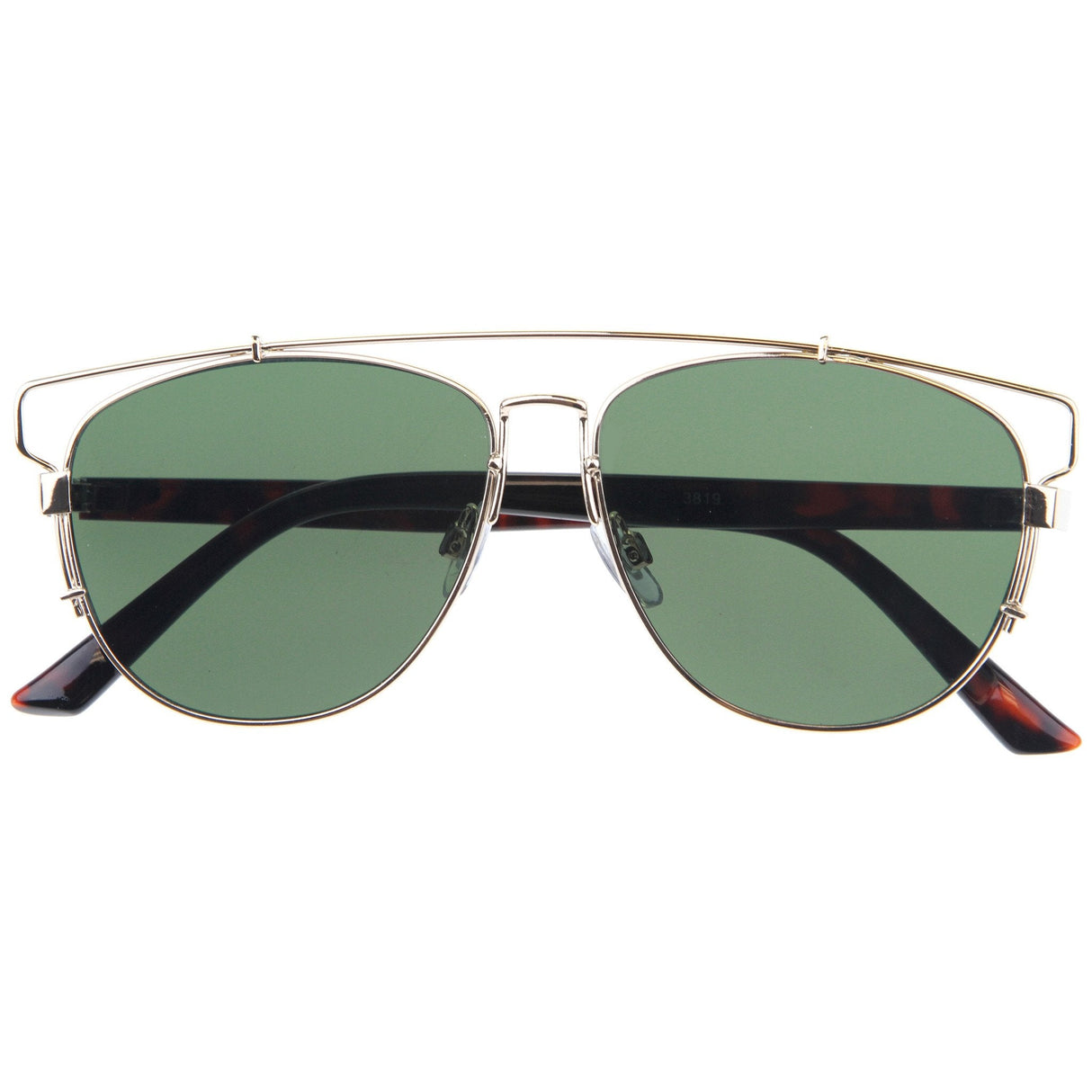 Modern Fashion Panto Flat Front Metal Aviator Sunglasses A121 from zeroUV