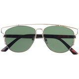 Modern Fashion Panto Flat Front Metal Aviator Sunglasses A121 from zeroUV
